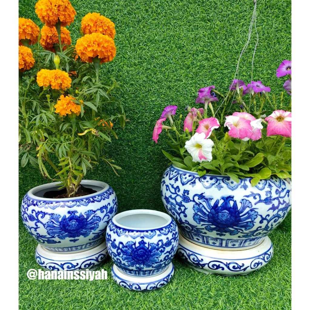 Pot Set Bulat + Tatakan Satu set isi 3 pcs  D : 20 cm , 15 cm dan 10 cm
