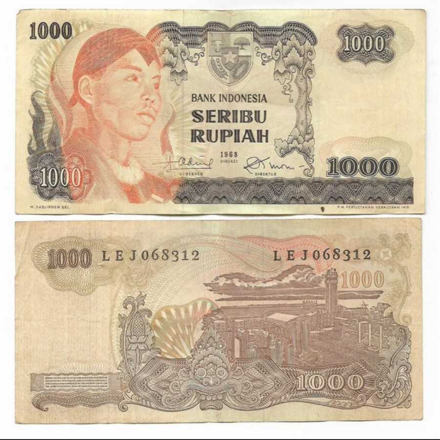 uang kuno 1000 Soedirman vf