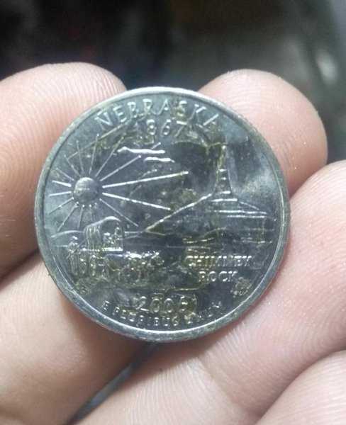 A 1973 Koin Quarter Dollar USA Negara Bagian Nebraska 2006 Bekas Pakai