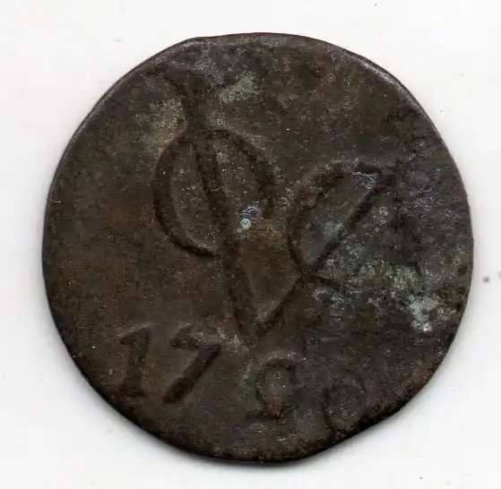 A1358 Nederlands Indies VOC Duit Tahun 1790 Sesuai Gambar Bekas Pakai