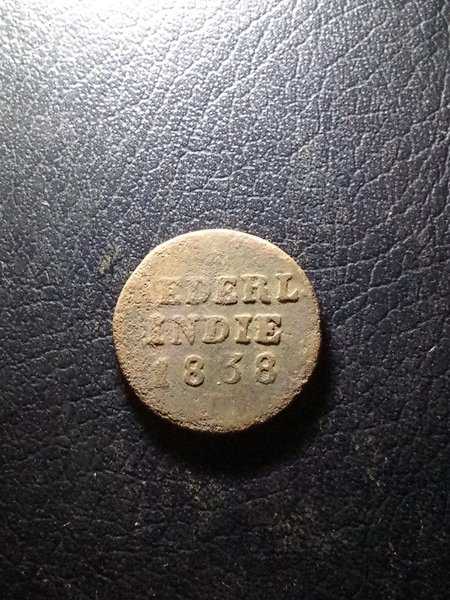 A3698 Koin Kuno Nederland indie 1 cent tahun 1838 ready