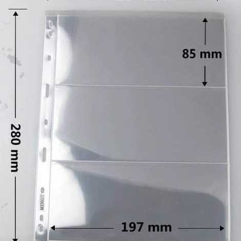 Refill uang perangko mingt bening sekat 3 transparan bijian eceran