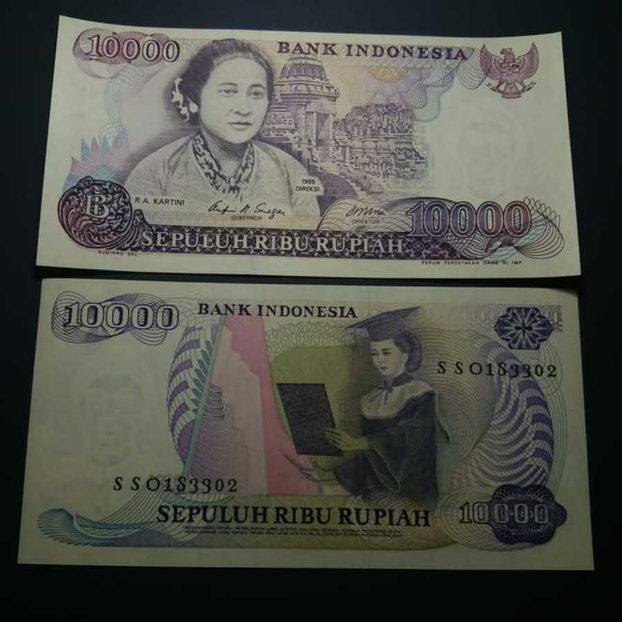 uang kuno 10000 Kartini 1985 Gress