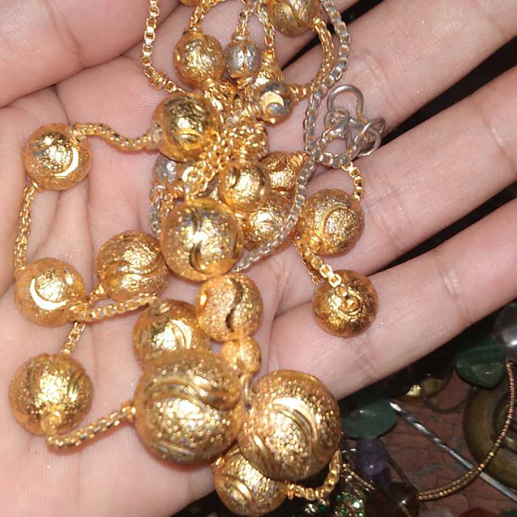 Kalung dewasa jadul bukan emas bahan kuningan