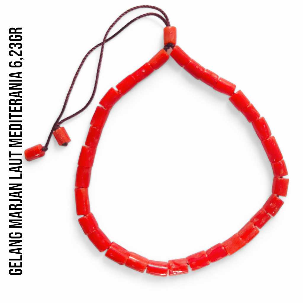 Gelang Marjan Corallium Rubrum Asli Laut Mediterania 6,23 Gram
