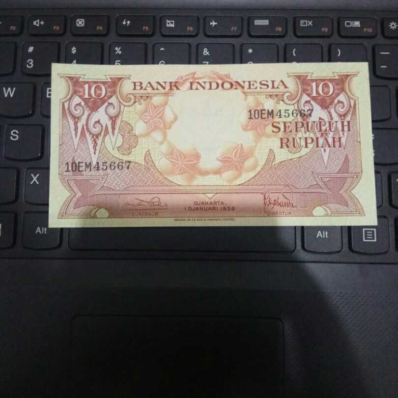 uang kuno 10 bunga gress