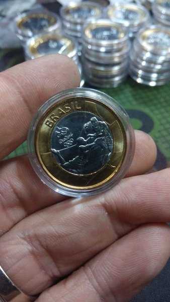 A1065 Brazil Bimetal Commemorative Olympic Gulat Unc Dalam Kapsul