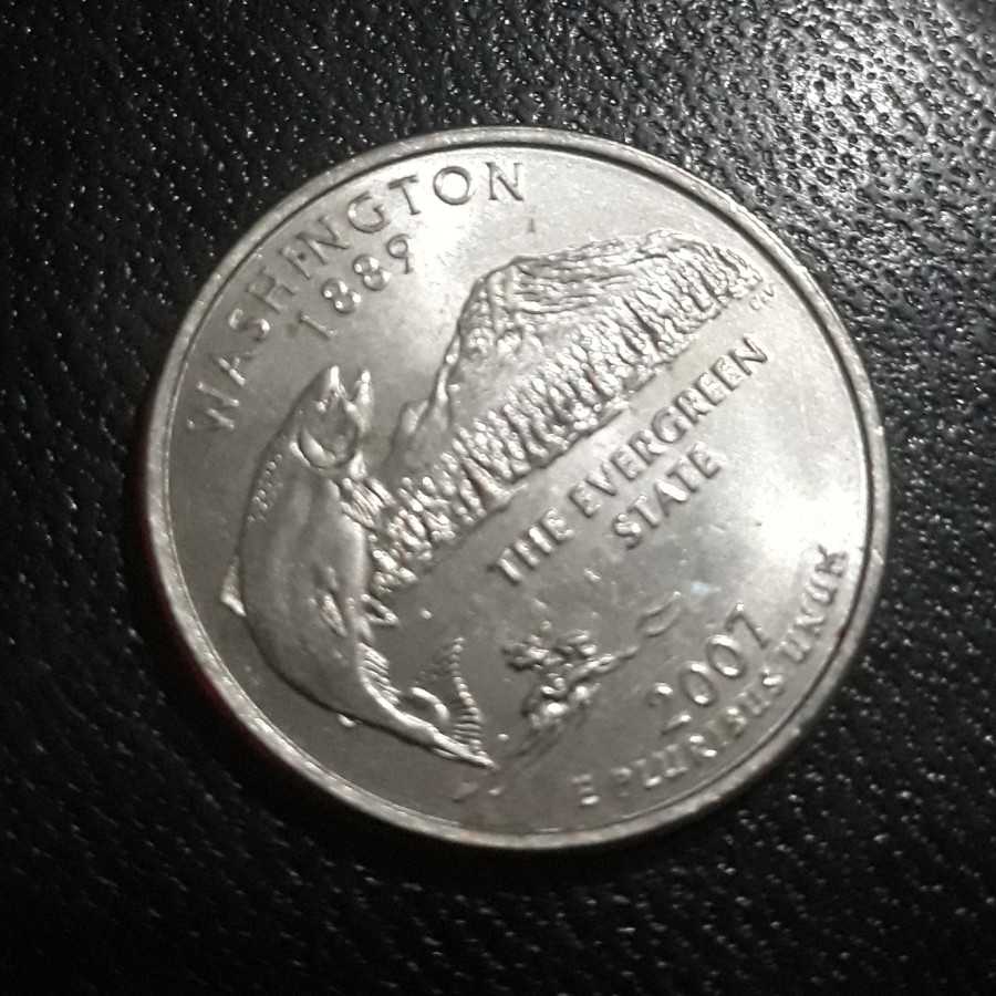 Amerika ( United States ) - 25 Cents 2007 D " WASHINGTON " : Koin
