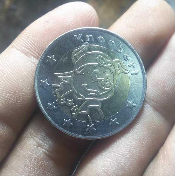 A 1875 Koin Bimetal Token Kinder Euro Tahun 1998 Bekas Pakai Kondisi Sesuai Gambar