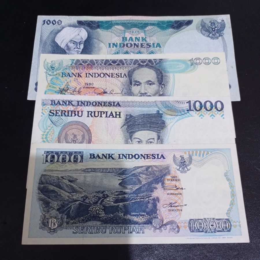 set uang kuno 1000 beda generasi VF Bagus