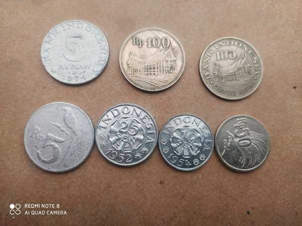 A2777 Set 7 Keping Koin Kuno Indonesia Asli Ready Murah Lihat Diskripsi