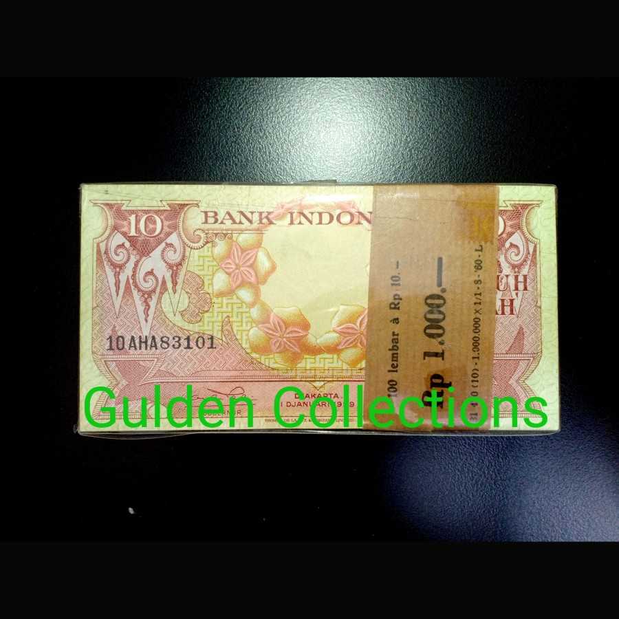 Uang Kuno 10 Rupiah Seri Bunga 1959 UNC Gepok