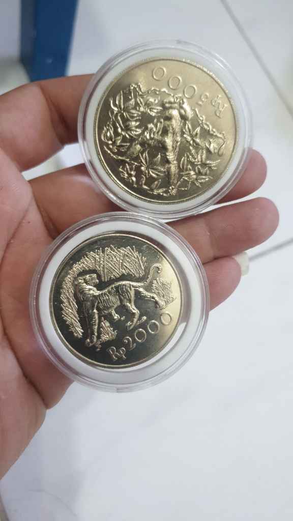 1set koin silver wwf 2000 macan dan 5000 orang utan