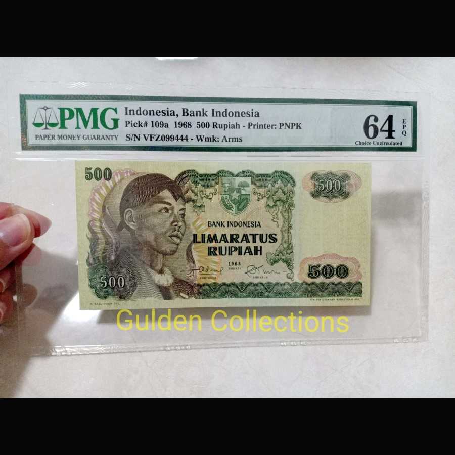 Indonesia 500 Rupiah Sudirman 1968 PMG 64EPQ