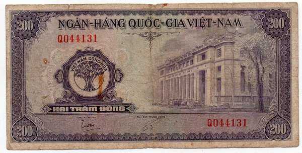 BL2816 Vietnam 200 Dong Tahun 1960 Bekas Sesuai gambar Buanyaaaak Lobang