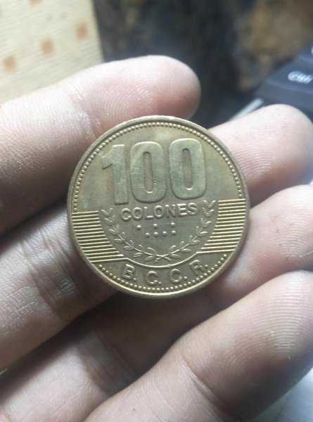 A 1796 Koin Kuno 100 Colones Costa Rica Tahun 2006