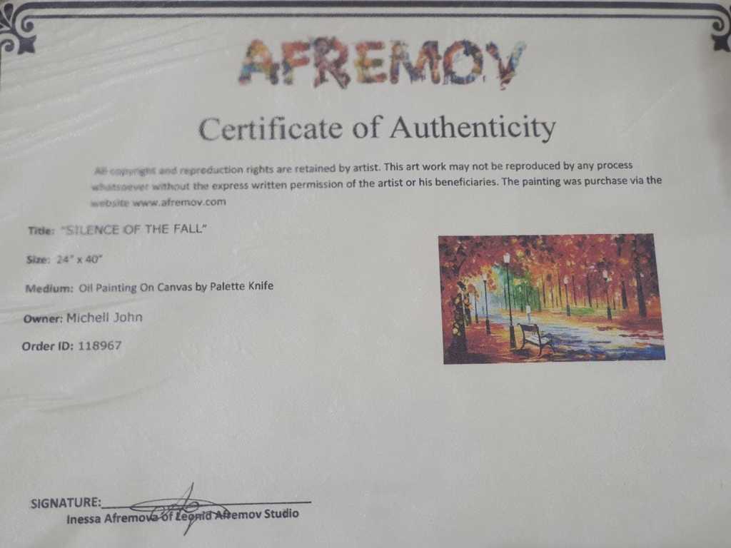 Lukisan Silent Of The Fall Pelukis Leonid Afremov