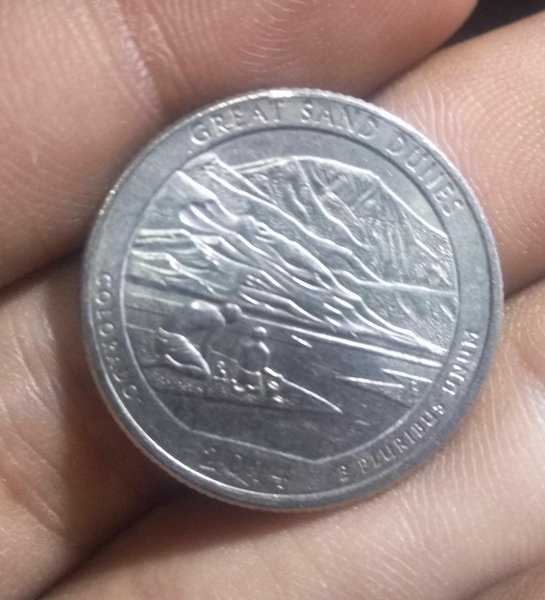 A 1968 Koin Quarter Dollar USA Negara Bagian Great Sand Dunes 2015 Bekas Pakai Kondisi Seusai Gambar