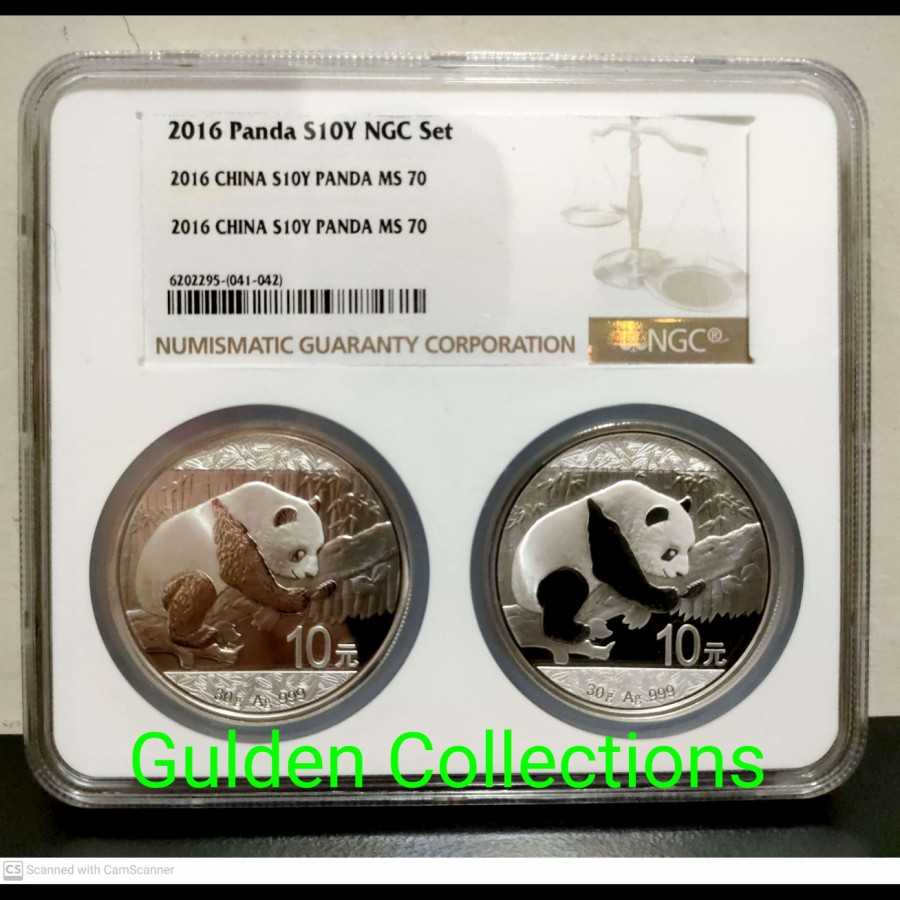 Koin Perak Silver Proof Panda S10y NGC MS 70 Set