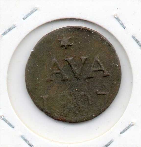 A2414 KOIN KUNO BRITISH JAVA VOC DUIT TAHUN 1807 BEKAS SESUAI GAMBAR