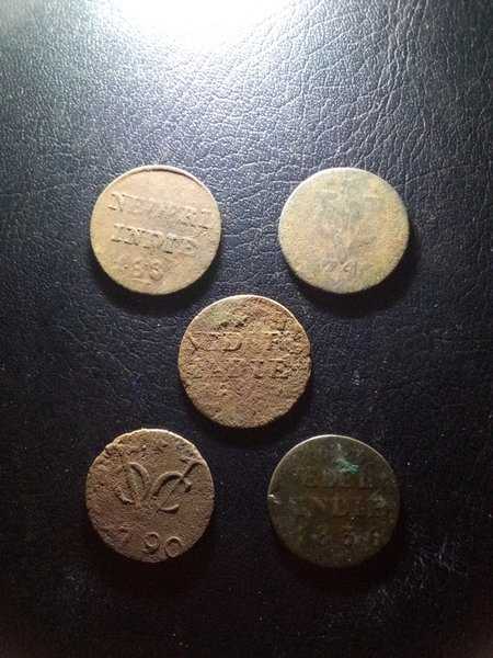 A3695 Lot 5 Keping Koin jaman penjajahan Belanda Sesuai Dengan Gambar Ready