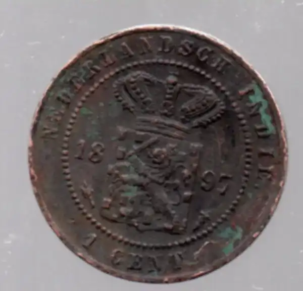 A105 Netherlandsch Indies 1 Cent Tahun 1897 Bekas Pakai Sesuai Gambar