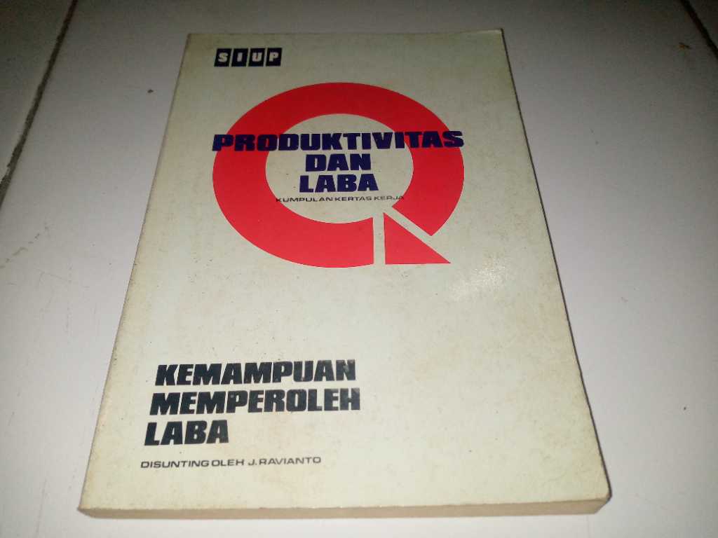 Buku PRODUKTIVITAS DAN LABA    Penerbit ARCAN  Cetakan Pertama  Tahun 1985