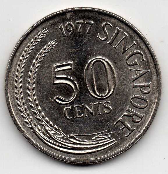 X 173 Singapore 50 cent Tahun 1977 Lion Fish