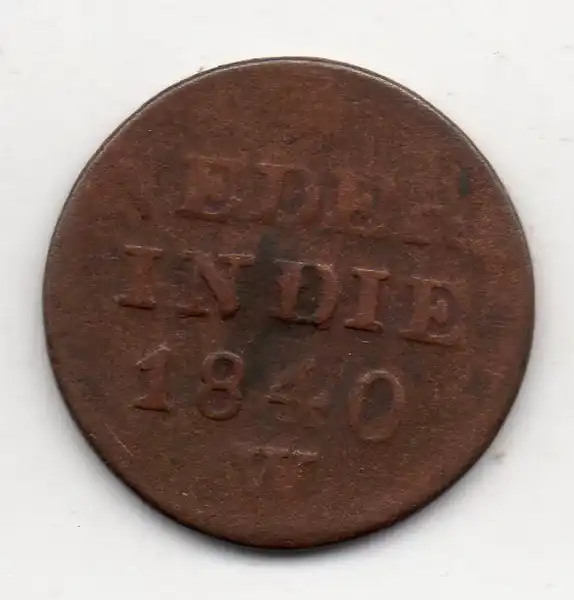 A1361 Nederlands Indies 1 Cent Tahun 1840 Bekas sesuai Gambar