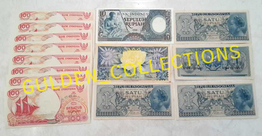Paket uang kuno 819 rupiah kertas mahar pernikahan 100p pbb