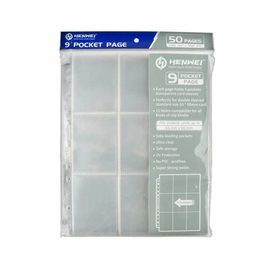 Refill HENWEI 9 pocket kantong bening transparan side loading