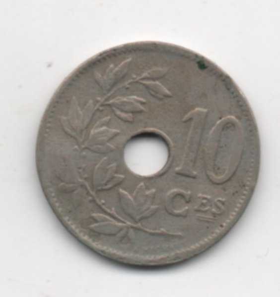 A631 Belgium 10 Cent Tahun 1921 Bekas pakai Sesuai Gambar