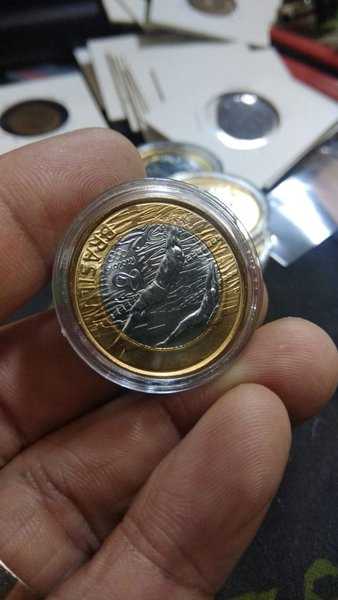 A1072 Brazil Bimetal Commemorative Olympic Renang Unc Dalam Kapsul