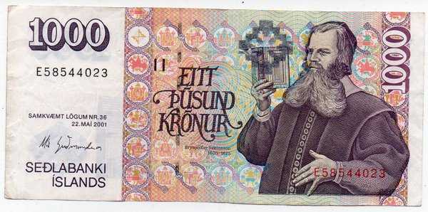 BL 1851 Islandia 1000 Kronus 2001 Bekas Pakau Sesuai Gambar