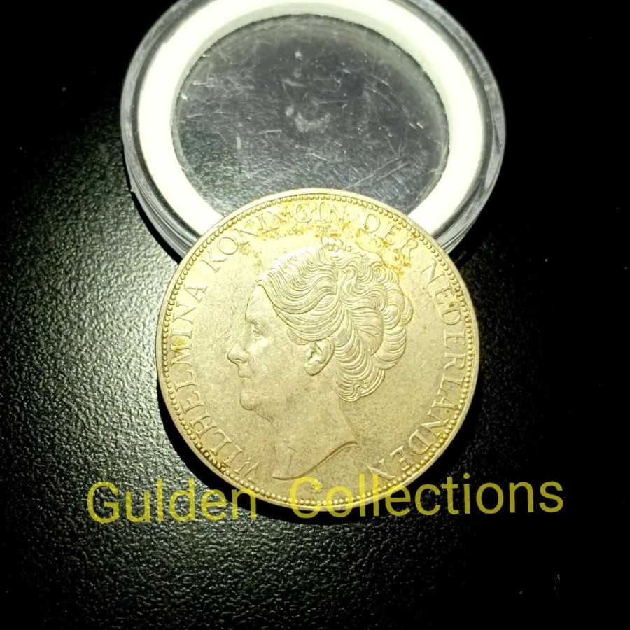 UANG KUNO KOIN 2.5 GULDEN WILHELMINA 1933 RAMBUT KASAR