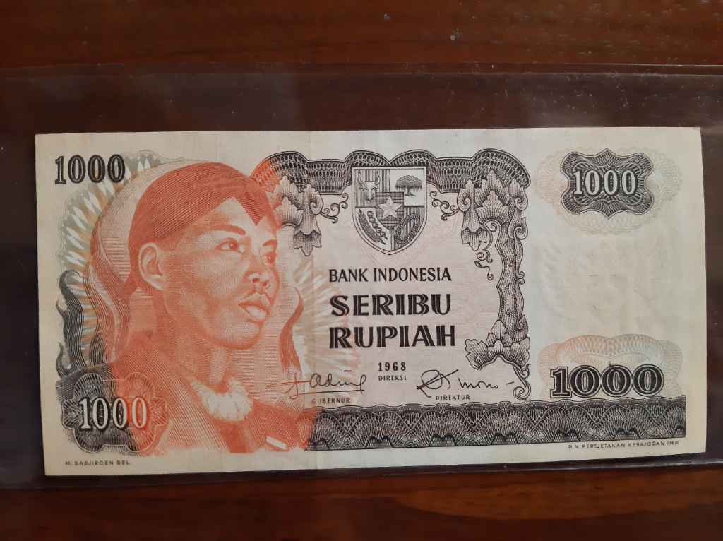 Uang kuno 1000 rupiah tahun 1968