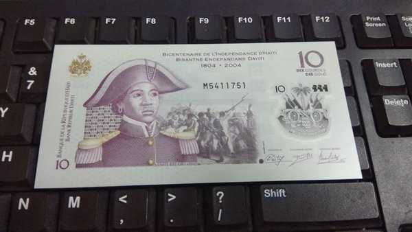 Bl 1997 Haiti 10 Gourdes Tahun 2004 Polymer UNC Mulus Sesuai gambar