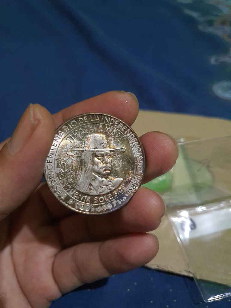 1971 PERU South America TUPAC AMARU Silver 50 SOLES