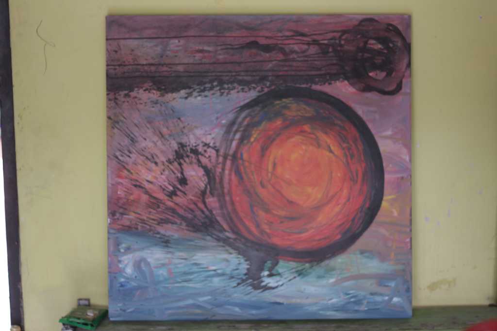 Lukisan akrilik diatas kanvas ( Gesekan )