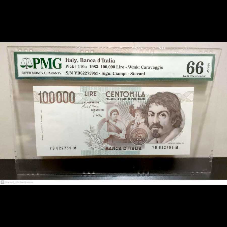 Italy 100000 Lire 1983 UNC PMG 66 EPQ