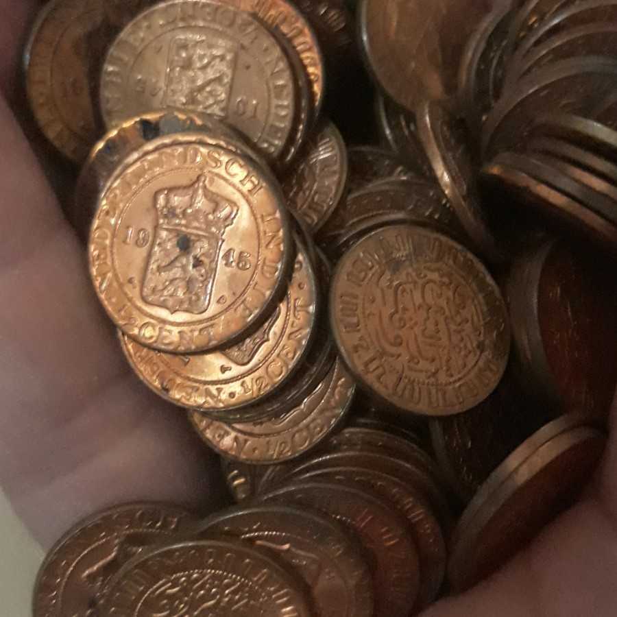 Hindia Belanda ( Netherlands East Indies ) - 1/2 Cent 1945 P : Koin