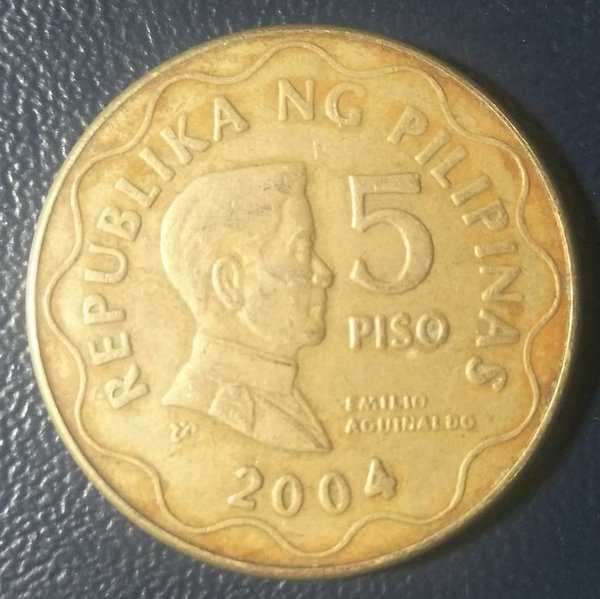 A 1690 Koin 5 Piso republika Philipinas 2004 Kondisi Sesuai Gambar