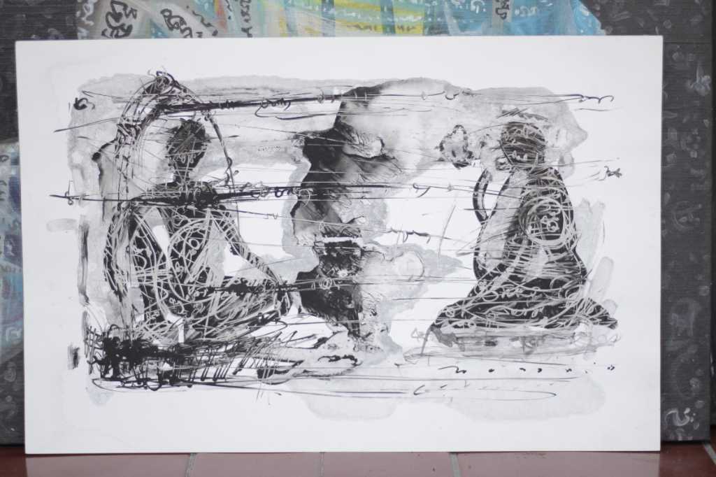 Lukisan tinta diatas kertas ( Dialog )