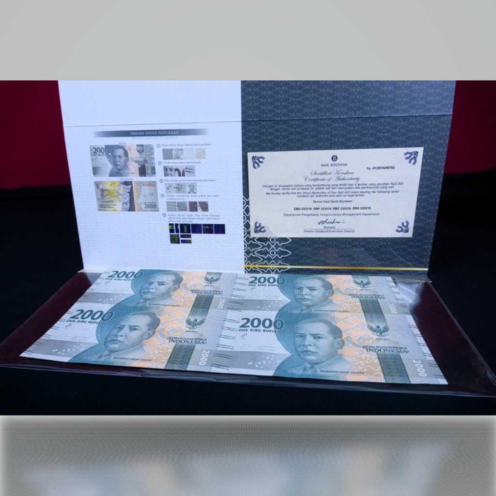 Uang Sambung 2000 Rupiah Empat Lembar