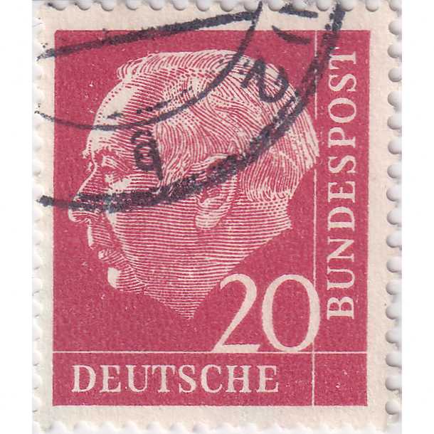 Prangko Germany 1954 - Professor Dr. Th. Heuss 20Pfg Used