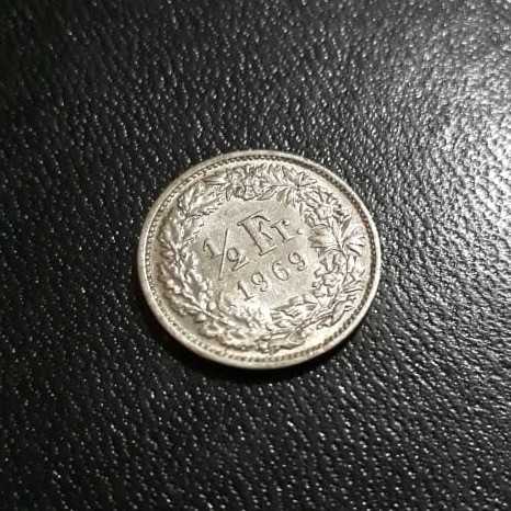 Gambar Swiss ( Switzerland ) - Half Franc 1969 : Koin / Asing / Kuno