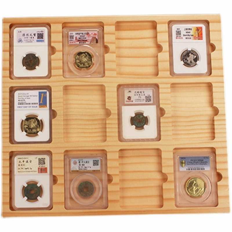 Display berdiri kayu 12 slab NGC 335 x 302 x 25 mm